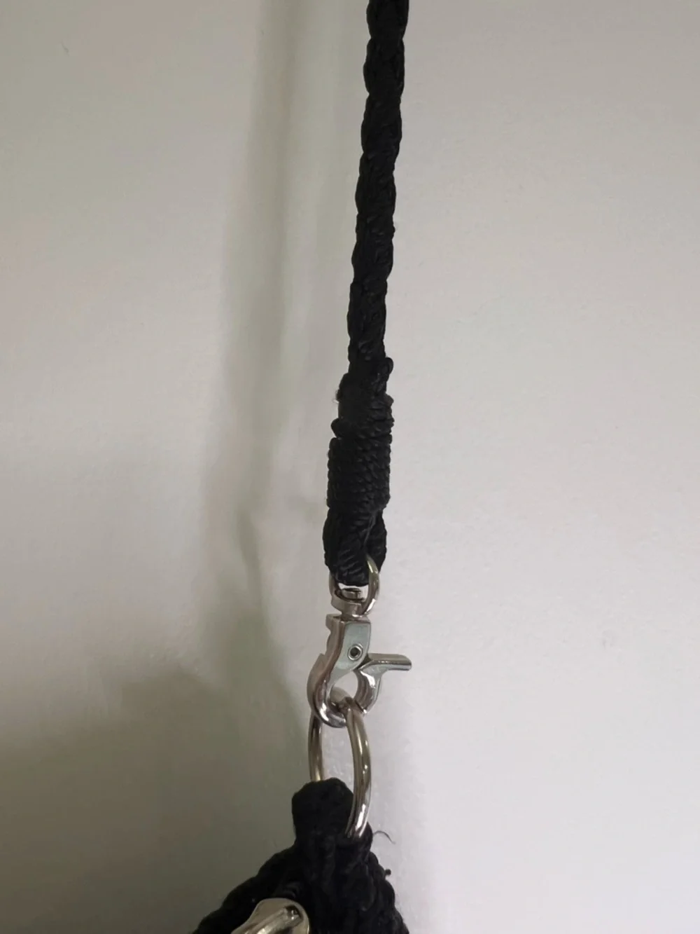 The Sak Black Crochet Shoulder Bag Boho Knit Purse Zip Pocket